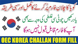 Korea Challan Form 2024  How To Fill OEC Korea Challan OEC Korea Challah Form Fill Karne Ka Tarika [upl. by Domingo895]