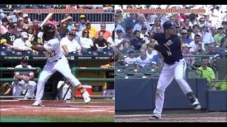 Ryan Braun Versus Andrew McCutchen Hitting Mechanics Comparison  Baseball Swing Slow Motion [upl. by Darach485]