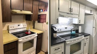 Amazing Kitchen Makeover For Under 500  Goodbye 1975 [upl. by Prudi]