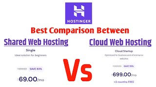 Hostinger Shared Web Hosting Vs Cloud Web Hosting Comparison in Hindi 🔥 Hosting Plans [upl. by Sukcirdor]