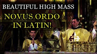 Complete Solemn High Mass Latin Novus Ordo sub LatEng Heralds of the gospel Missale Romanum [upl. by Anpas202]