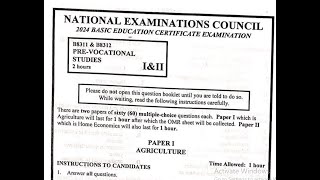 2024 BECE Junior Waec Prevocational Studies Paper 1 Agriculture Questions 31  60 [upl. by Ailaht]