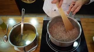 Ricetta Risotto allAmarone e Monte Veronese In cucina con Hospes [upl. by Nosned]