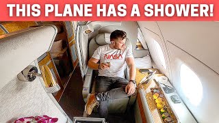 Emirates A380 transatlantic First Class  Milan to New York [upl. by Aivlys]