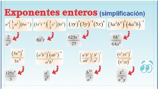 Exponentes enteros simplificación de expresiones algebraicas con exponentes enteros [upl. by Almita]