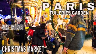 Paris France  Paris Christmas Market 2023  4K HDR Tuileries Garden [upl. by Pilloff375]