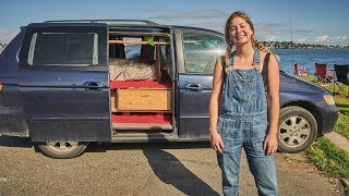 Solo Female Van Life For Uni  Stealth Minivan Camper Conversion Tour [upl. by Glynda]