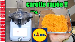 LIDL MONSIEUR CUISINE SMART accessoire trancheuse et râpe carotte râpée concombre compatible CONNECT [upl. by Wack]