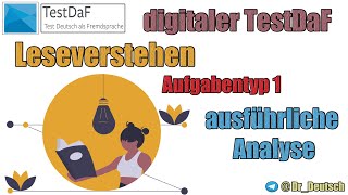 Digitaler TestDaF LV Aufgabe 1 [upl. by Eppie]