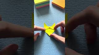 How to make easy sticky notes origami cat origami origamitutorial papercraft paperfolding diy [upl. by Nosak905]