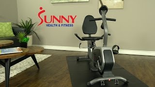 Sunny Health amp Fitness SFRB4616 Easy Adjustable Seat Recumbent Bike [upl. by Deane255]