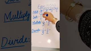 HOW TO SOLVE FRACTIONADDITIONSUBTRACTIONMULTIPLICATIONDIVISIONmaths shorts geomaths26 [upl. by Coltun]