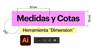 Herramienta Dimensión Illustrator Herramienta para hacer Cotas y medidas [upl. by Goles]