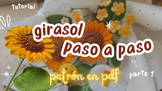 Girasol tejido a crochet  How to crochet sunflower  tutorial paso a paso Patrón en pdf [upl. by Darsey112]