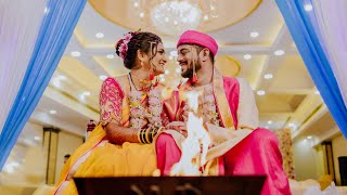 Akshay  Adhya  Marathi Wedding Cinematic Highlights  2022 [upl. by Rufford]