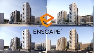 Enscape 33 Exterior SKY Background HDRI Glass Reflection Quick Test Enscape3D [upl. by Anafetse]