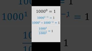 1000⁰  1 Proof shorts math algebra [upl. by Jp]