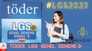 1DENEME20SORU20TAKTİK  TÖDER LGS DENEME SINAVI3 LGS2023  PDF LİNK [upl. by Orabla]