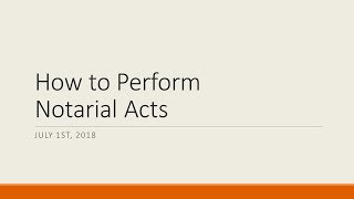 How to perform notarial acts [upl. by Daas]