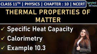 Class 11th Physics  Specific Heat Capacity  Calorimetry  Example 103  Chapter 10  NCERT [upl. by Yniatirb]