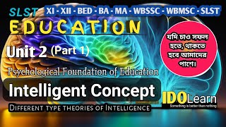 Intelligence Different theories of Intelligenceslst Education ✓IDOLearn BA MA  MSC  slst [upl. by Chor]