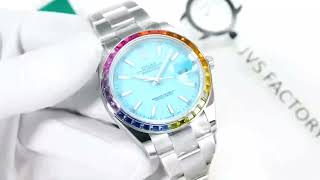 Rolex Datejust 41 Rainbow Diamonds 904L Oystersteel Tiffany Blue Clone 3235 Movement 40 Hours [upl. by Jedidiah]