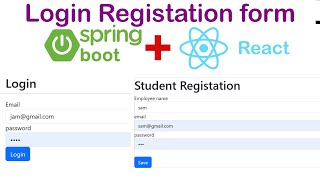 Login Registration Form Restful Api Using Spring boot React [upl. by Radu]