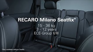 RECARO Milano Seatfix How to install the child seat correctly [upl. by Elleuqar669]