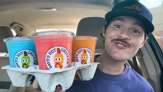 Dave’s Hot Chicken Slushers Review  HiC Orange Fruit Punch Powerade Berry Strawberry Lemonade [upl. by Odnumde889]