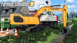 Curage des fossés dans la ville Farming Simulator 19 PAYSAGISTE [upl. by Thilda]