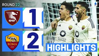 SALERNITANAROMA 12  HIGHLIGHTS  Roma secure backtoback wins  Serie A 202324 [upl. by Donella241]