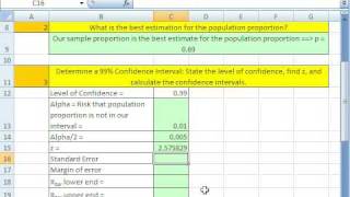 Excel Statistics 86 Confidence Intervals for Proportions 2 [upl. by Basilio206]