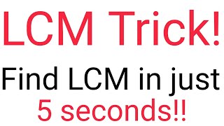 Fastest and Easiest way to find LCM [upl. by Donough]