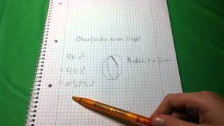 Oberfläche einer Kugel berechnen  Mathe Aufgabe [upl. by Cherey959]