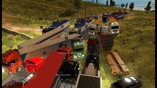 ETS2 MP  DuisburgCalais  Heavy traffic jam amp Totaly chaos [upl. by Dari]