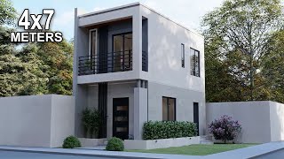 4x7 METERS TWO STOREY SMALL HOUSE DESIGN with 2 BEDROOM  briaheartTV [upl. by Hsirt]