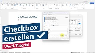 Checkbox ☑ oder Häkchen ✔ mit Shortcut einfügen – WordTutorial [upl. by Dewhirst286]