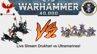 WH40k Comp League Drukhari vs Space Marines [upl. by Ymassej750]