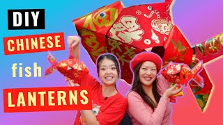 DIY Easy Chinese Fish Lanterns made from Red Packets  Make your own Chinese New Year Decorations [upl. by Aydni]