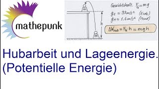 Hubarbeit und Lageenergie potentielle Energie [upl. by Areehs]