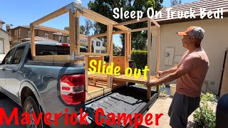 Custom Truck Bed Camper Slide Out For Sleeping Ford Maverick Camper EP4 [upl. by Eirellam422]