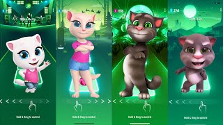 Talking Tom Vs Talking Angela  Tiles Hop EDM Rush [upl. by Hannaj]