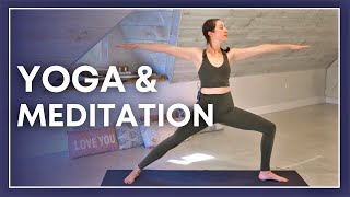 Vinyasa Yoga  Meditation Hybrid Class  Stretch Ground amp Focus [upl. by Havens]