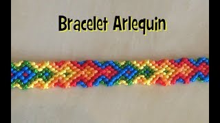 Bracelet brésilien très coloré  modèle arlequin 10 fils avancé [upl. by Tonia]