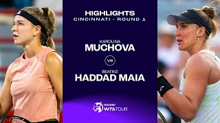 Karolina Muchova vs Beatriz Haddad Maia  2023 Cincinnati Round 1  WTA Match Highlights [upl. by Namyh]