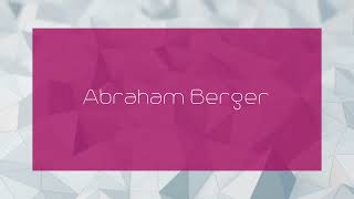 Abraham Berger  appearance [upl. by Annavaig]