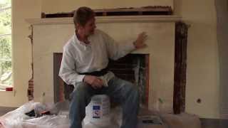 Plastering repairs on an interior fireplace [upl. by Latrell302]