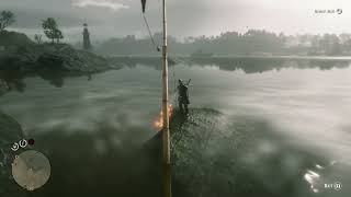 Red Dead Online  Glitched out Rocket Powered Bluegill [upl. by Kcirb]