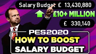 PES 2020  How to INCREASE your SALARY BUDGET BY £10 MILLION [upl. by Glick]