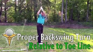 Defining the Correct Backswing Turn Relative to Toe Line in the Golf Swing  Don Trahan [upl. by Maible]